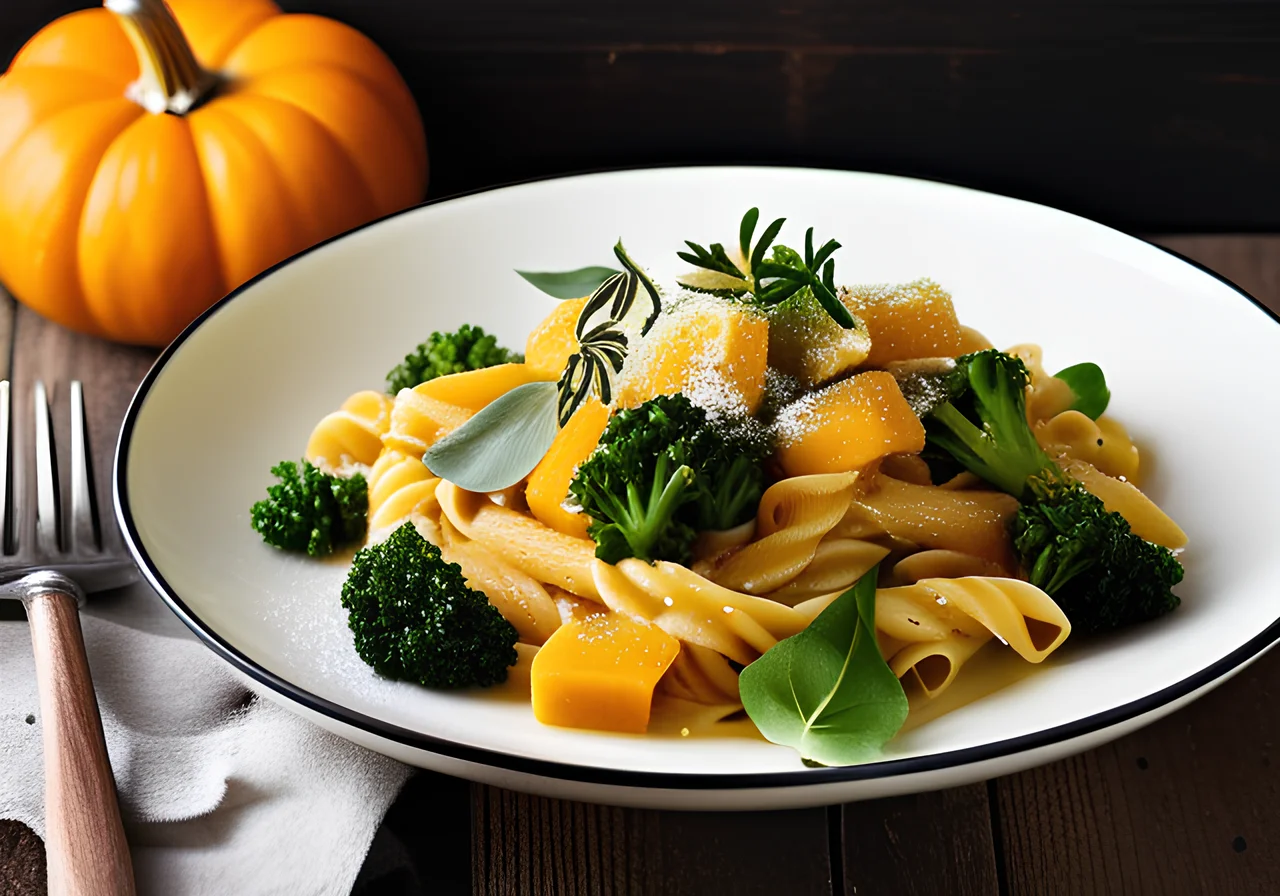 Pumpkin Pasta with Broccoli and Sage