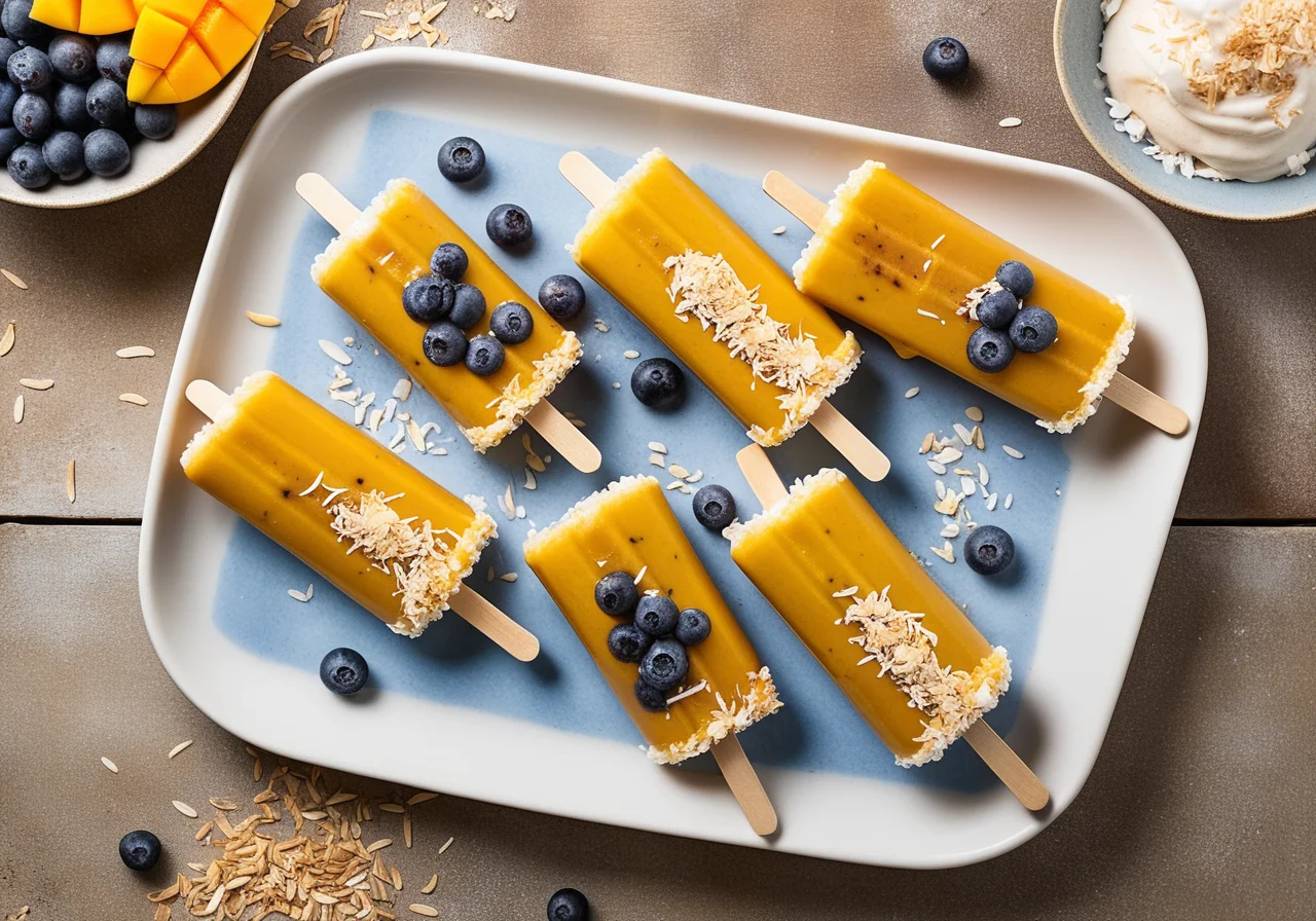 Mango Blueberry Coconut Ice Pops