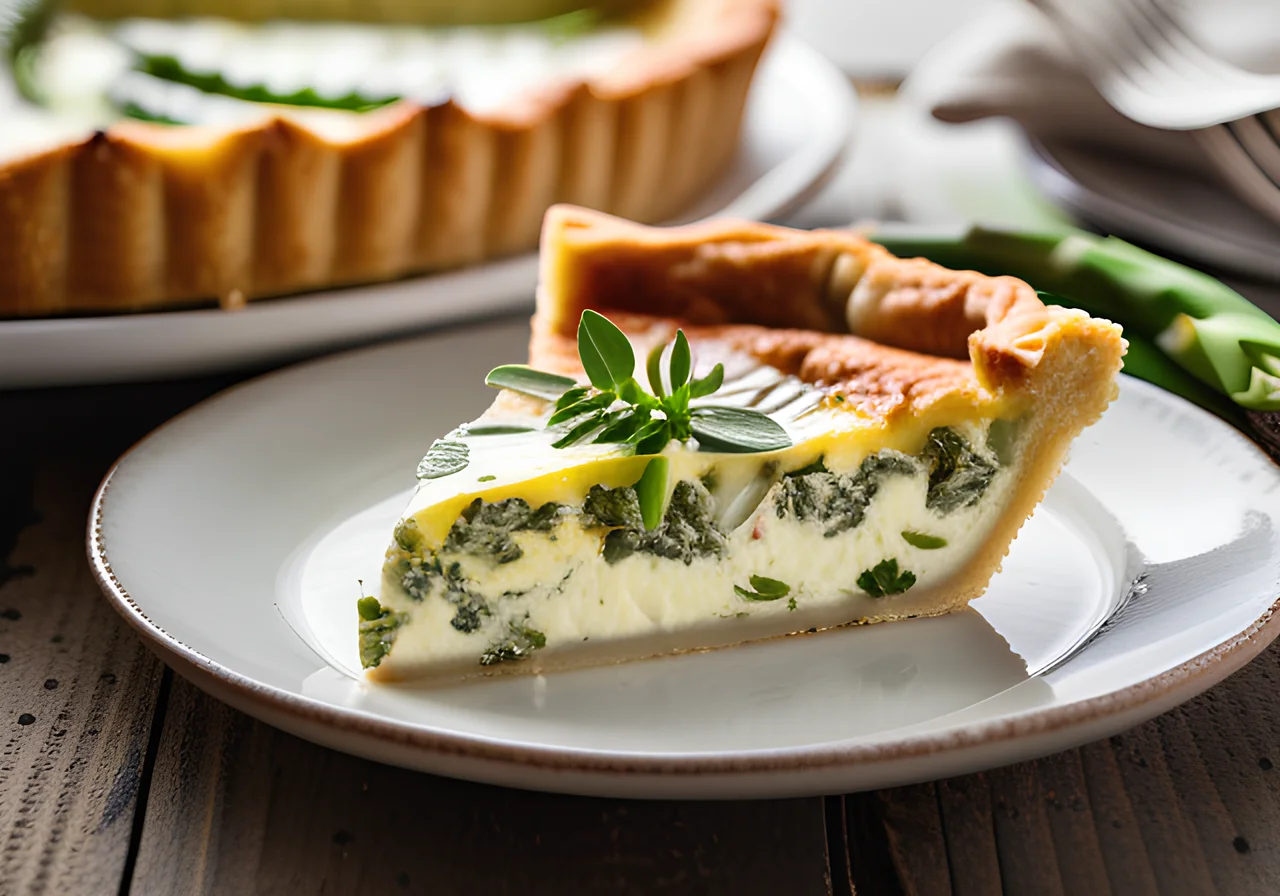 Asparagus Quiche with Salad