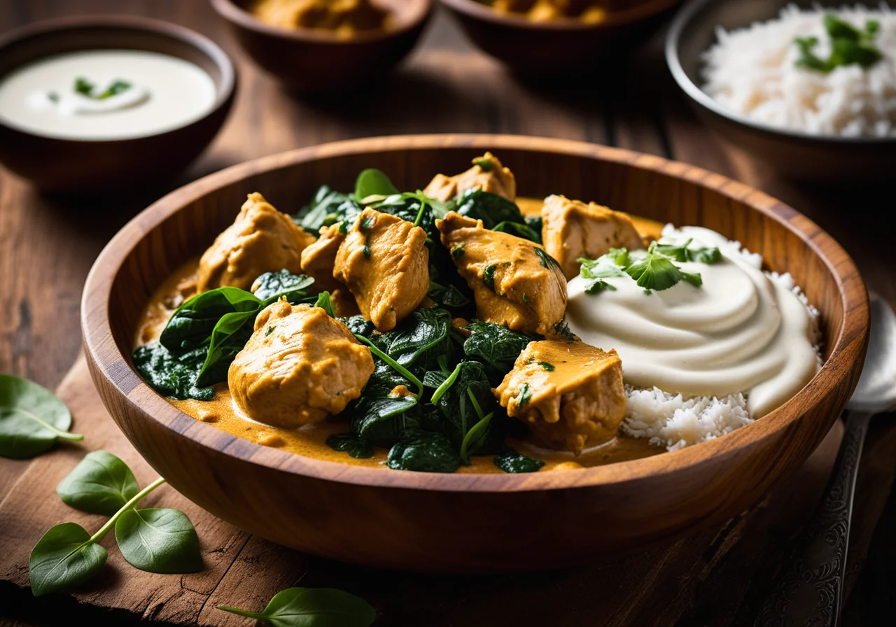Chicken with Spinach in Indian Style