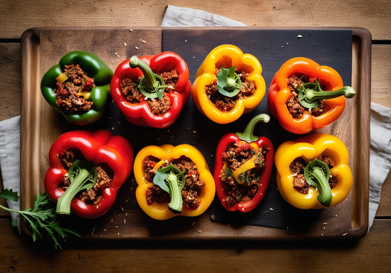 Bell Peppers Stuffed with Anchovy Filling