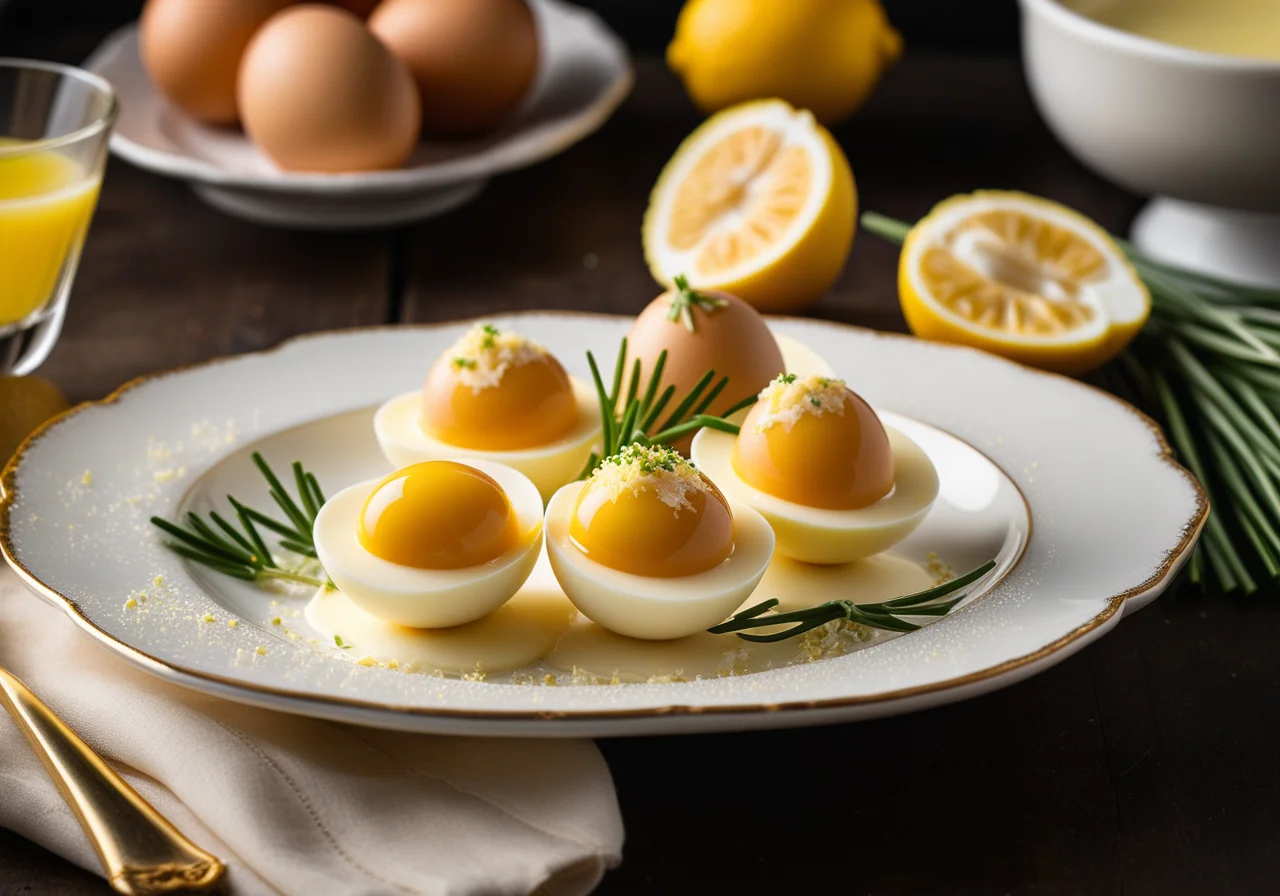 Stuffed Eggs with Grana Padano Lemon Cream and Chives