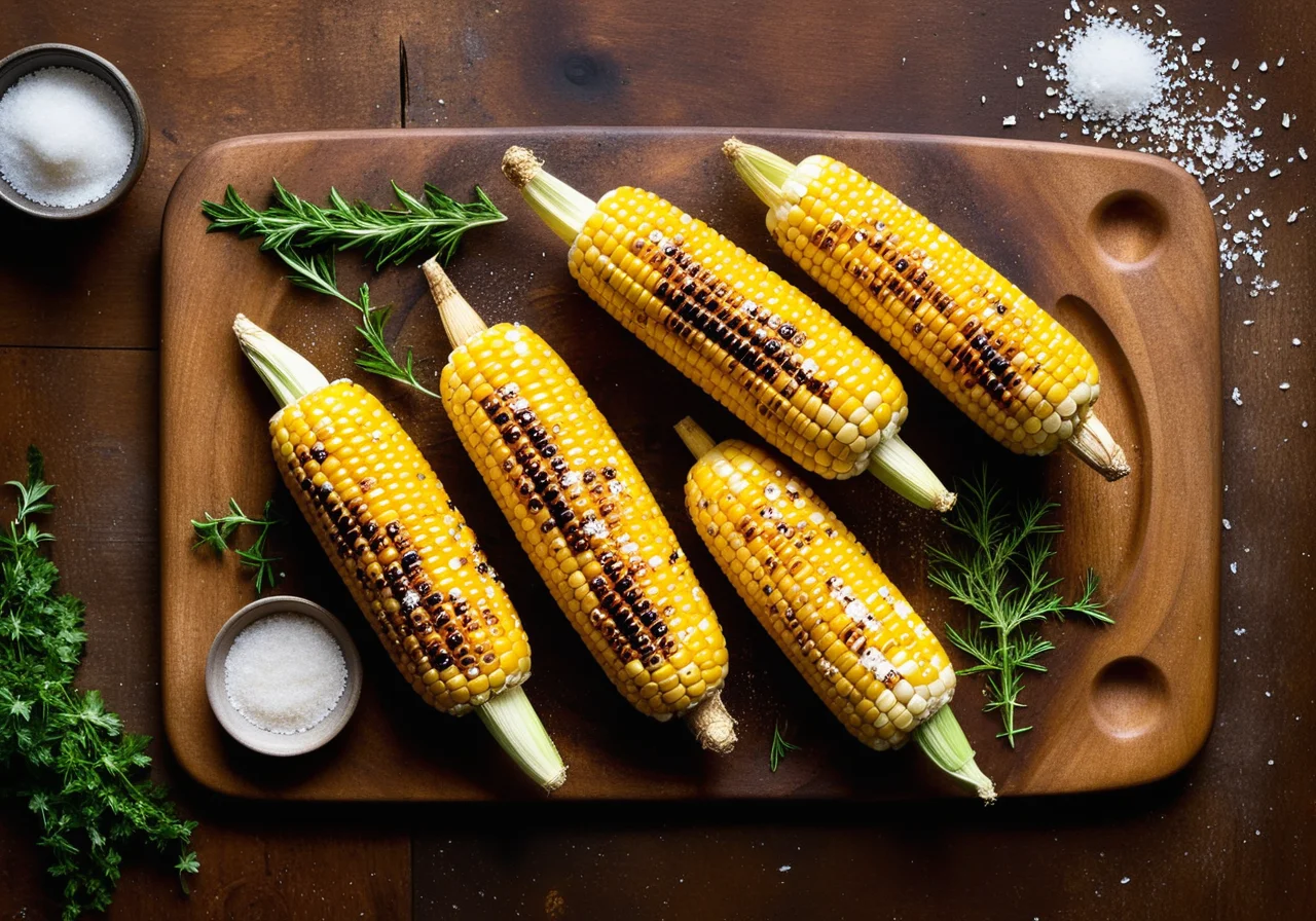 Corn on the Grill with Salt and Butter