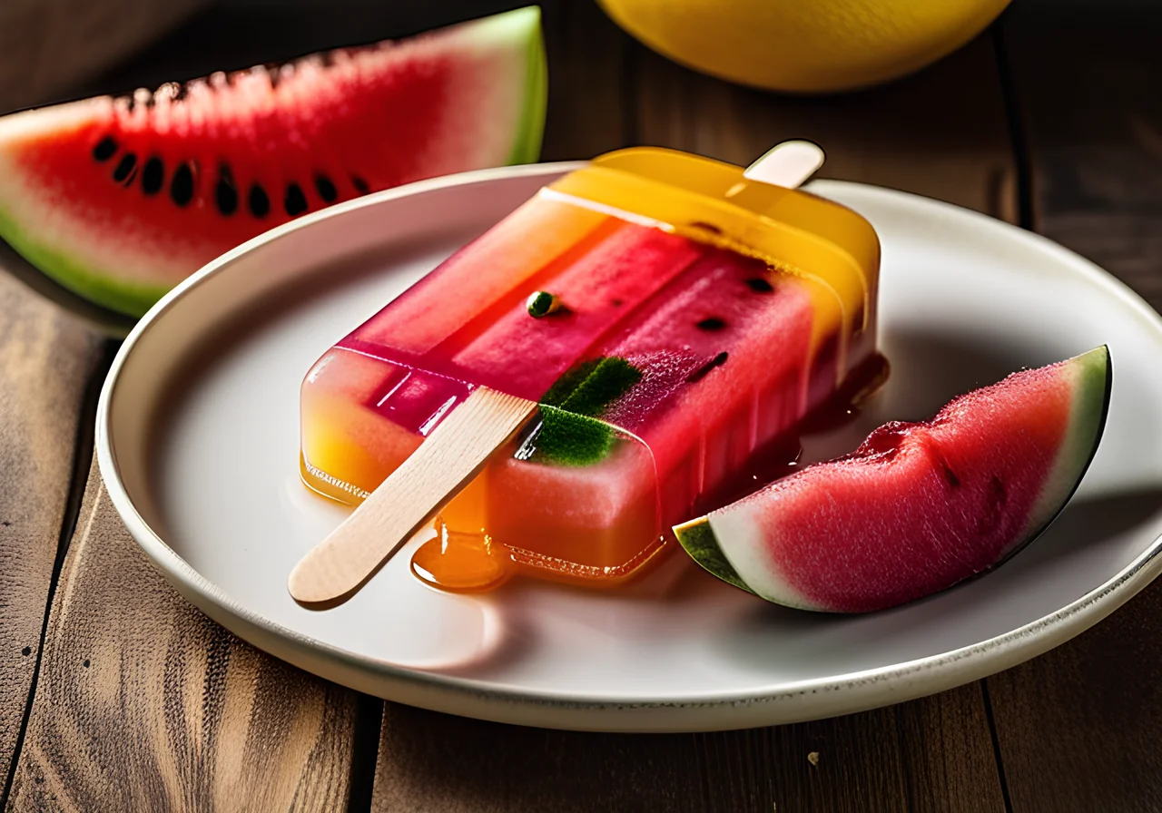 Three-Color Popsicle with Melon