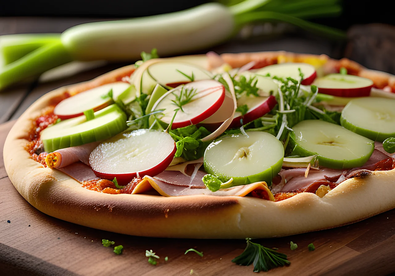 Celery-Apple Pizza
