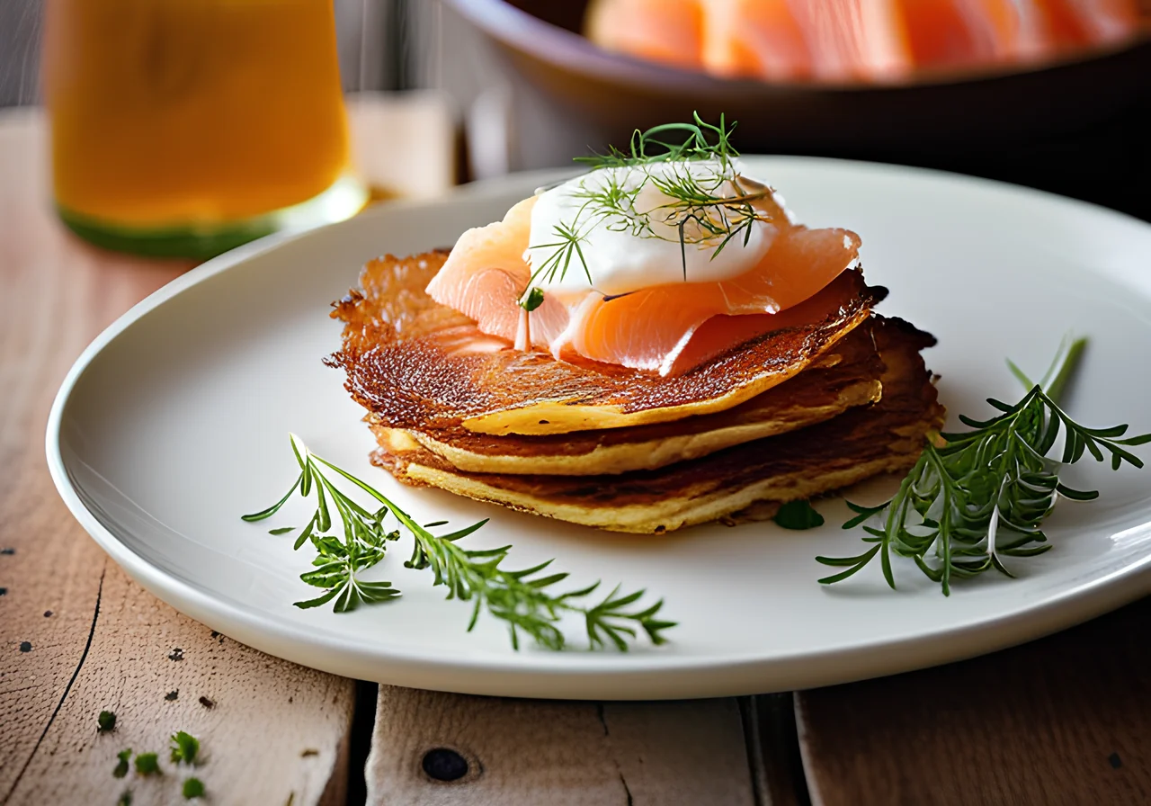 Rösti with Swede, Herb Quark and Smoked Salmon