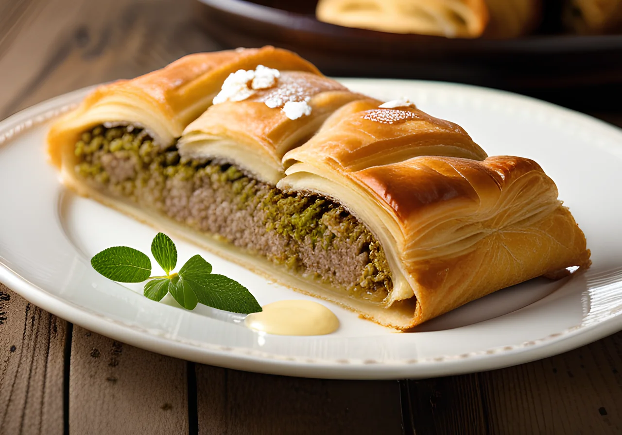 Savory Strudel with Sauerkraut and Ground Meat Filling