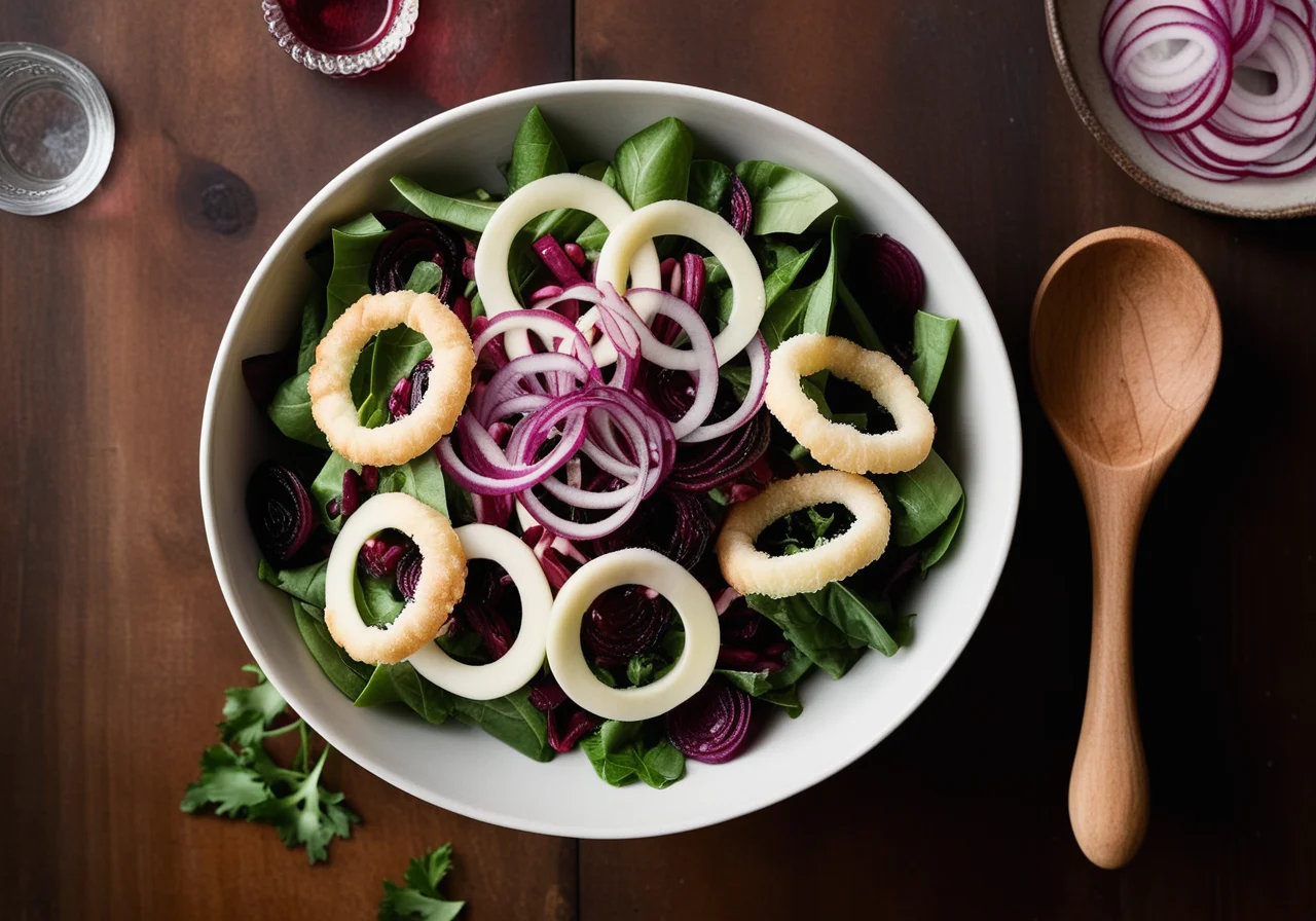 Chicorée-Bohnen-Salat mit Radicchio und Oliven