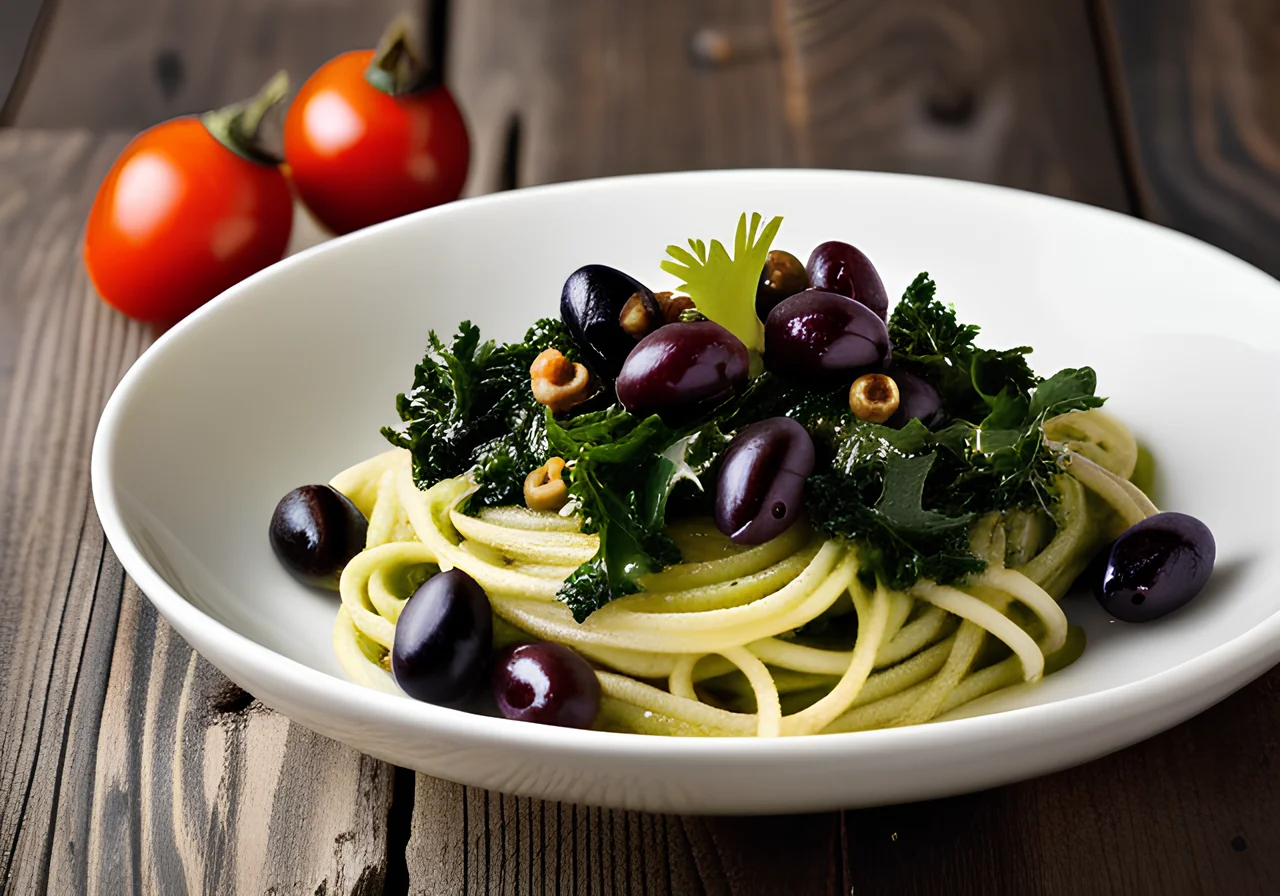 Spaghetti with Spicy Kale Sauce