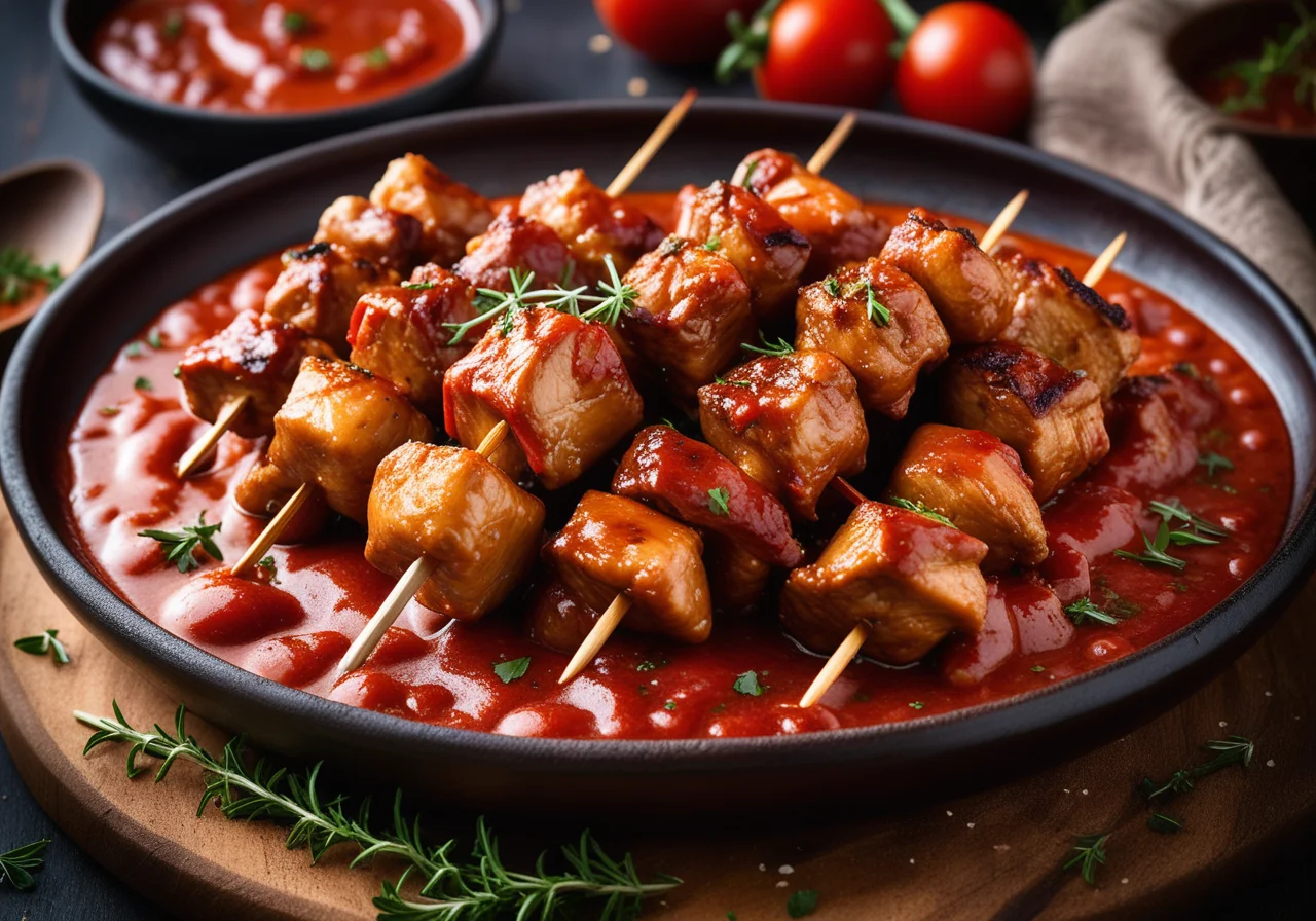 Chicken Skewers with Tomatoes