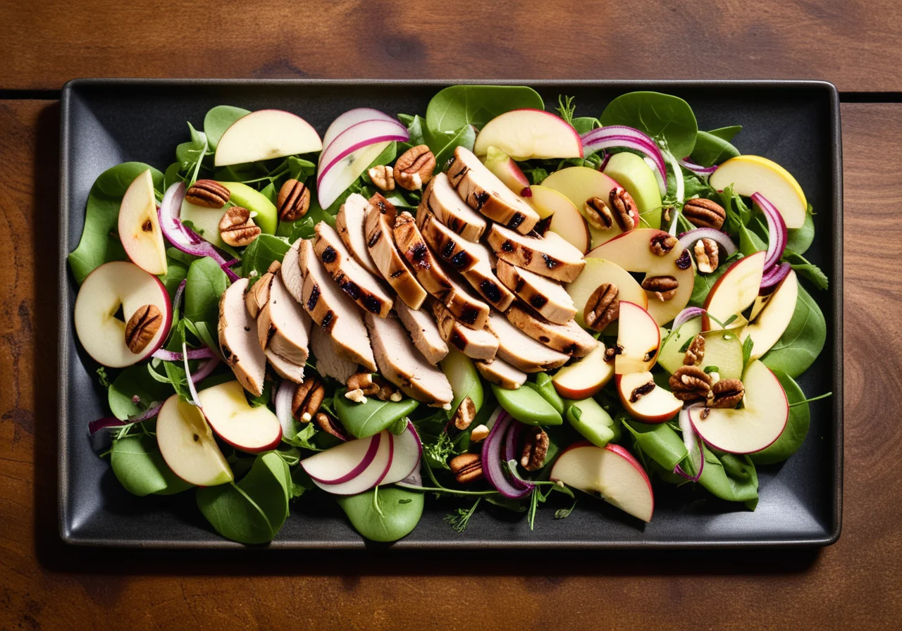 Mixed Salad with Chicken Kassler and Apple