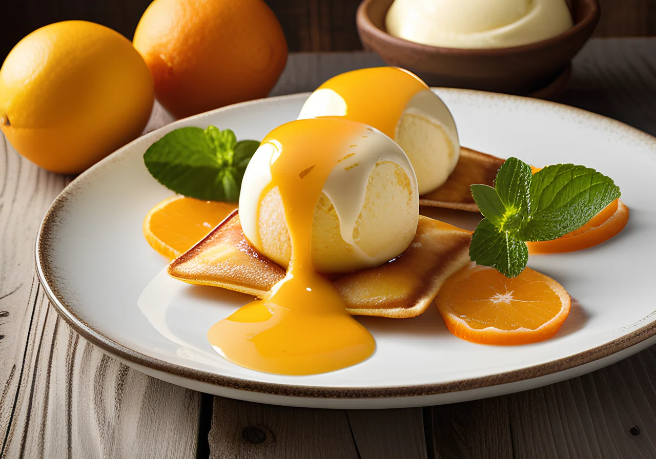 Pancake Pockets Filled with Ice Cream