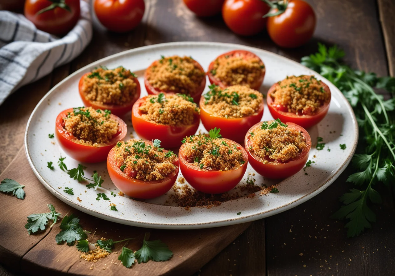 Baked Tomatoes with Herb Breadcrumbs