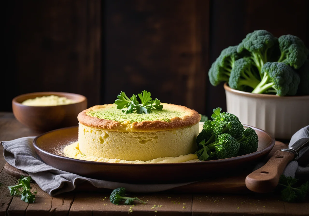 Savory Soufflé with Broccoli and Cauliflower
