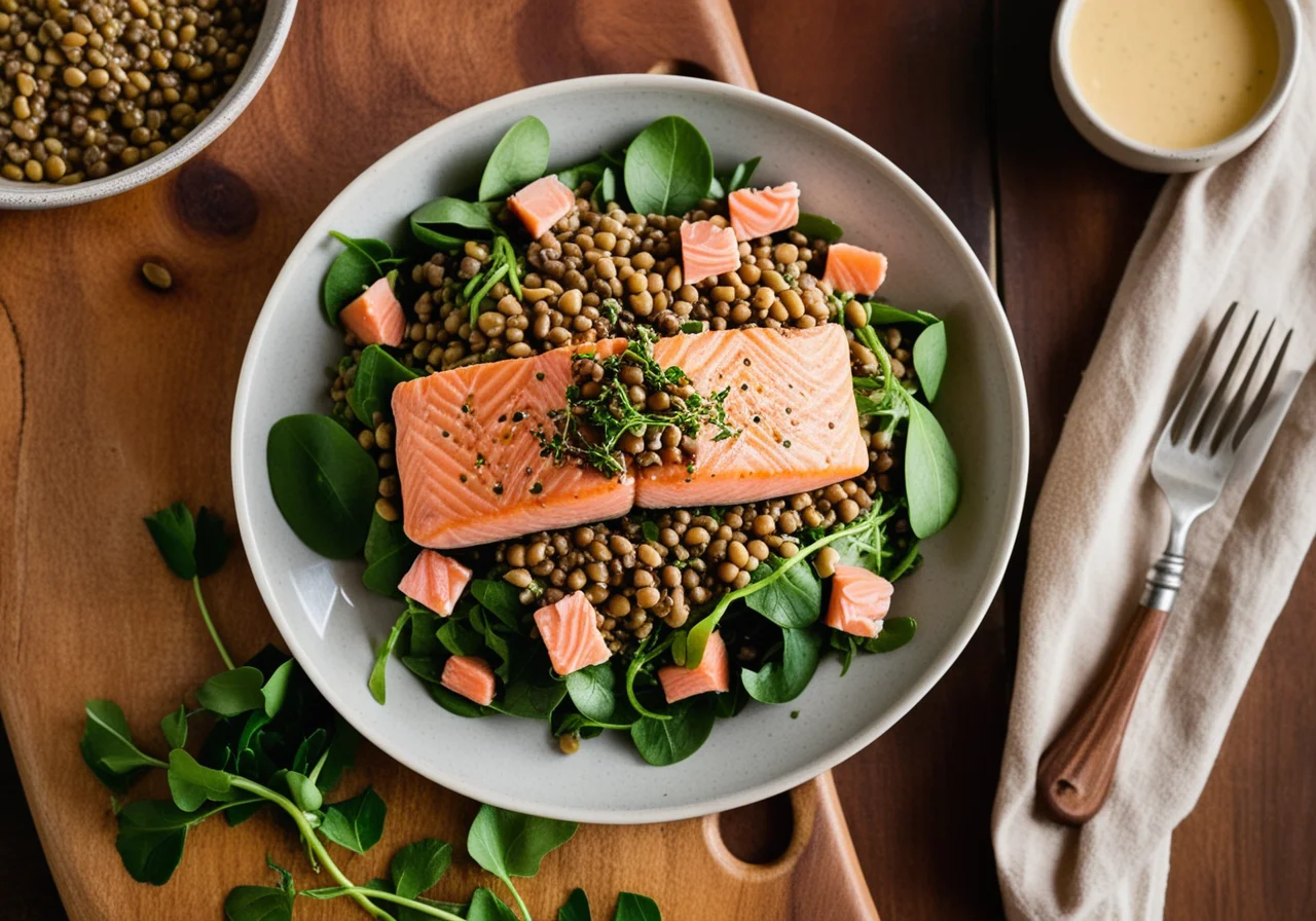 Salmon with Lentils