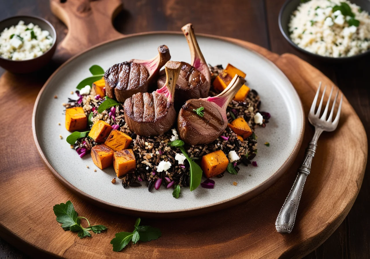 Lamb Chops with Wild Rice Quinoa