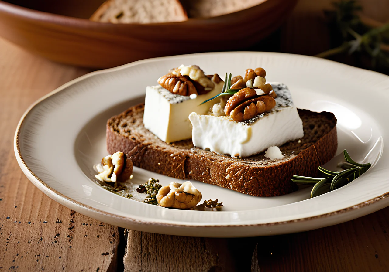 Rye Bread with Goat Cheese and Honey