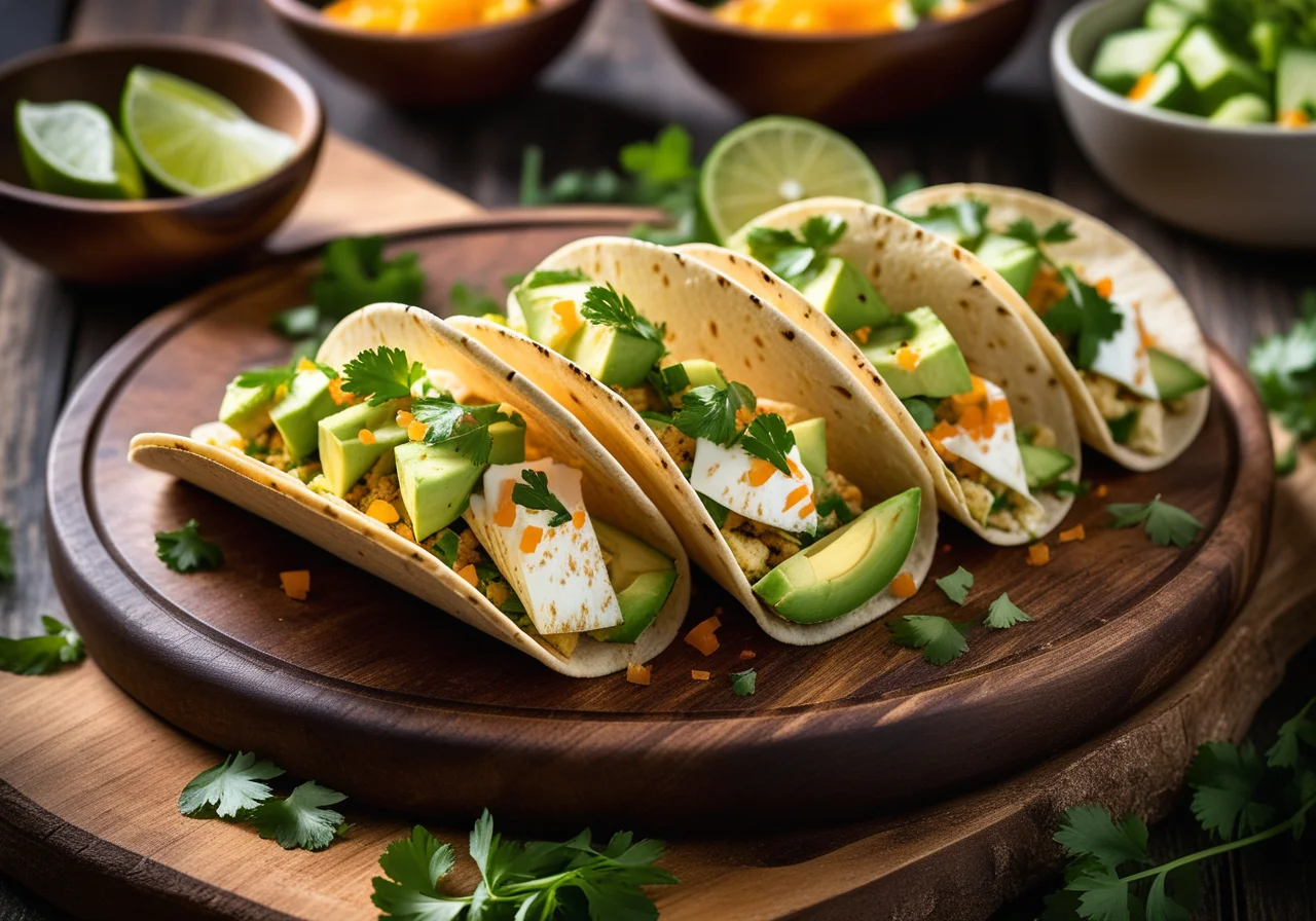 Tacos with Avocado and Marinated Chilean-Style Halibut
