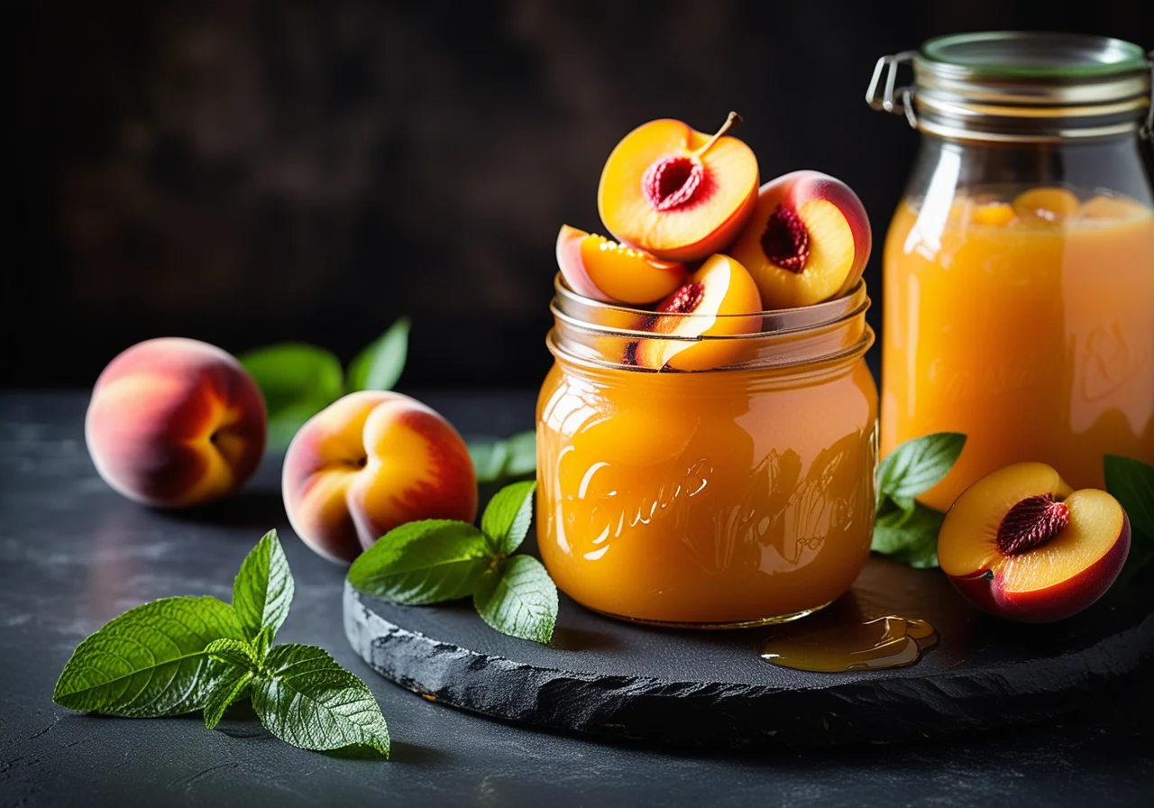 Wine Orchard Peach Compote with Mint