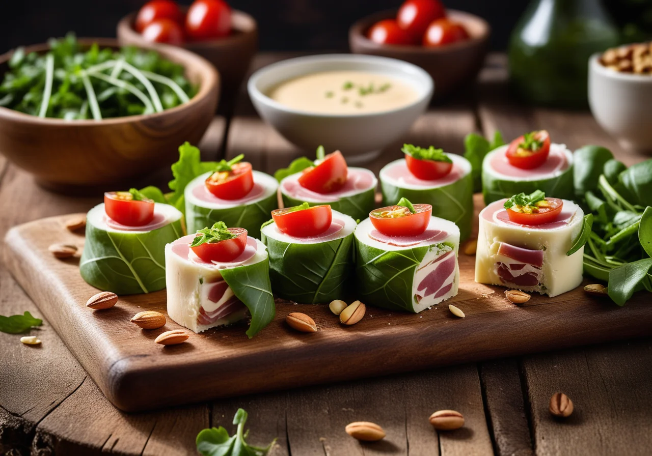 Salad Rolls with Ham