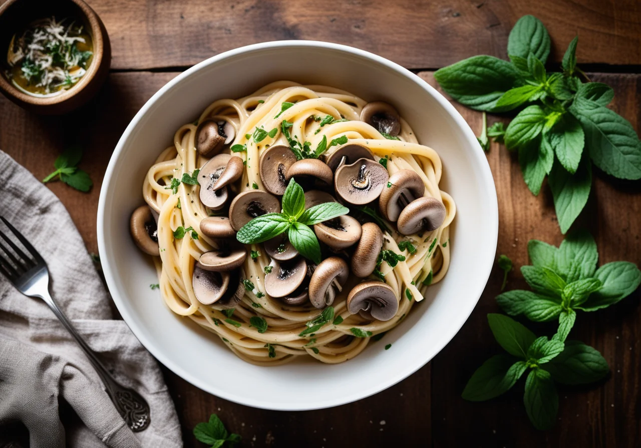Noodles with Mushrooms