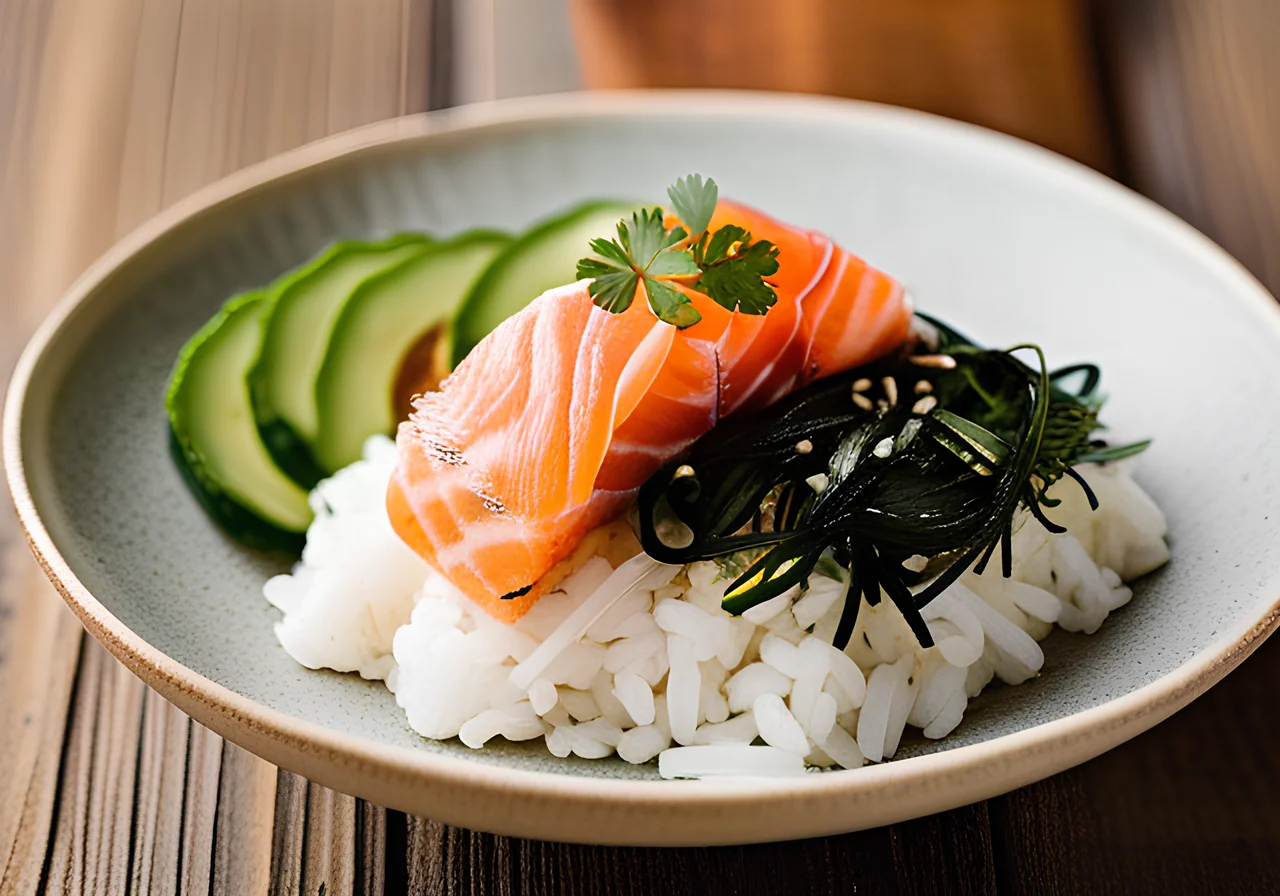 Sushi Bowl with Salmon and Avocado