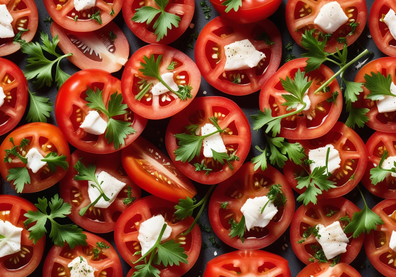 Chopped Tomatoes with White Fish and Parsley