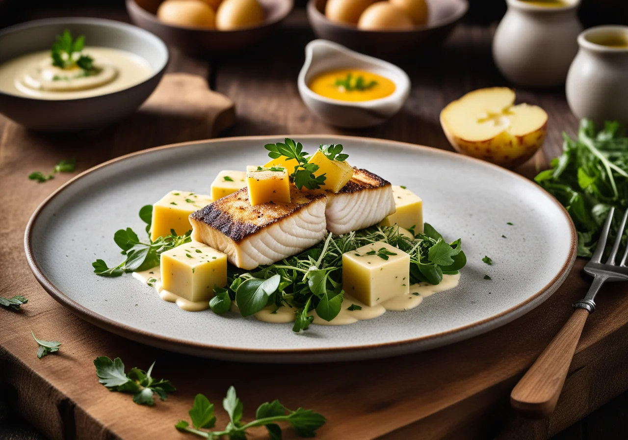 Pike Perch with Field Salad Sauce