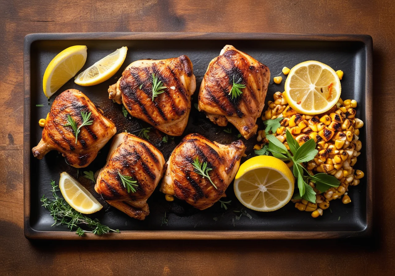 Spicy Chicken Thighs with Corn