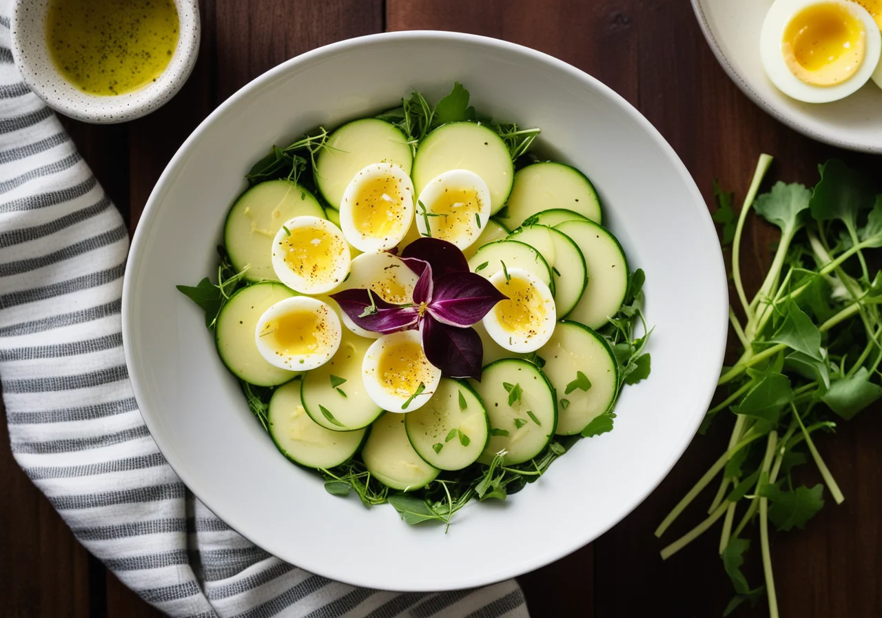Zucchini Cheese Salad with Watercress