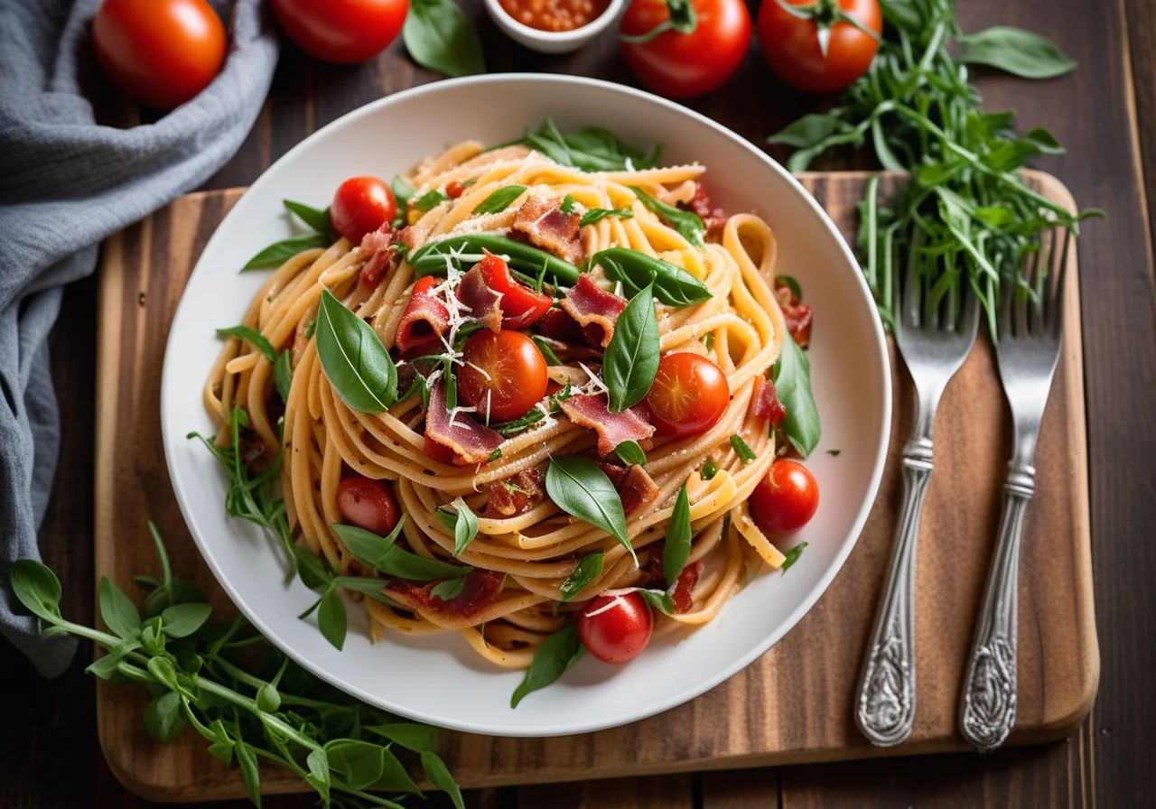 Pasta with Green Beans and Tomatoes