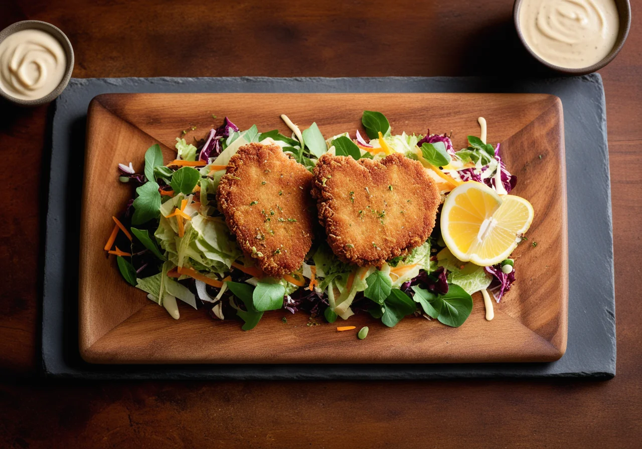 Crispy Breaded Schnitzel with Cabbage Salad