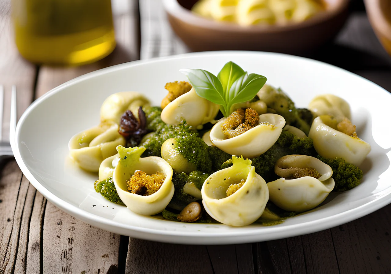 Orecchiette with Pesto and Roasted Cauliflower