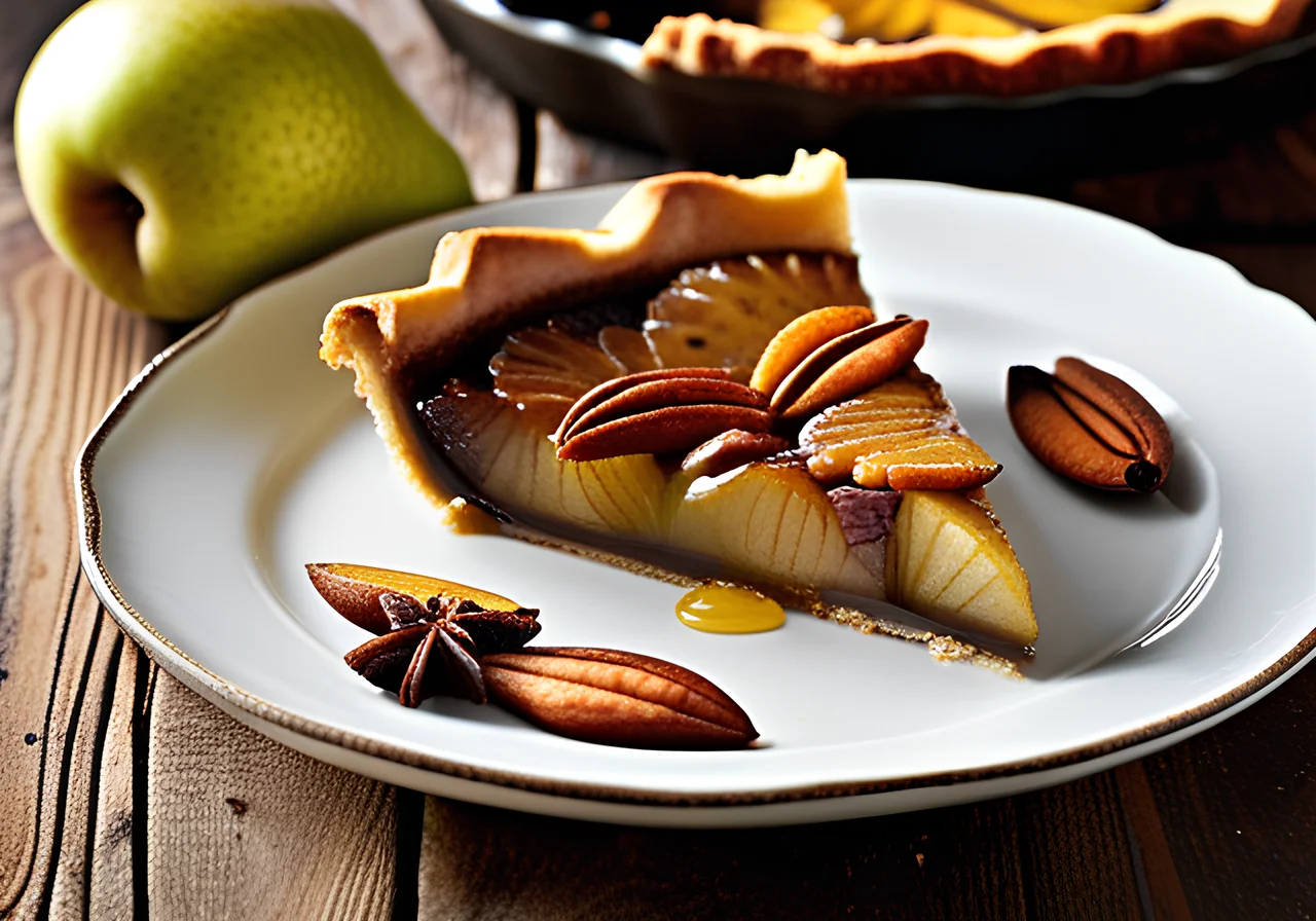 Pear Tart with Cocoa Base