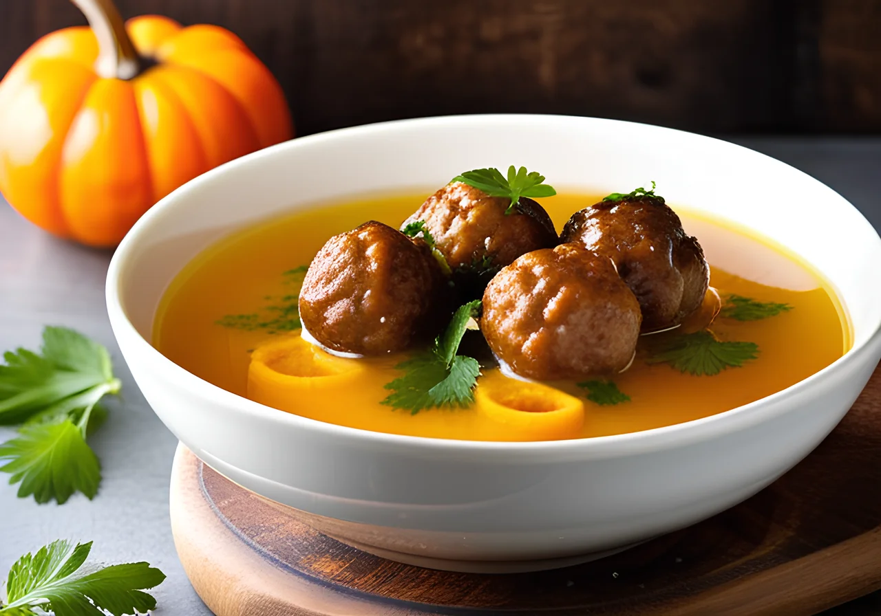 Pumpkin-Paprika Stew with Ground Beef Meatballs