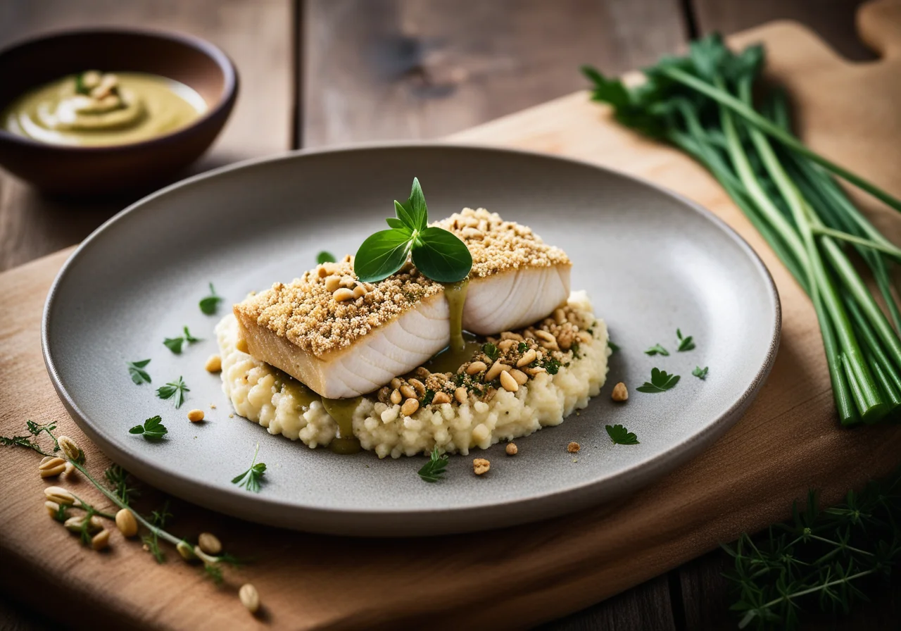 Pike Perch Fillets with Wild Garlic Cap