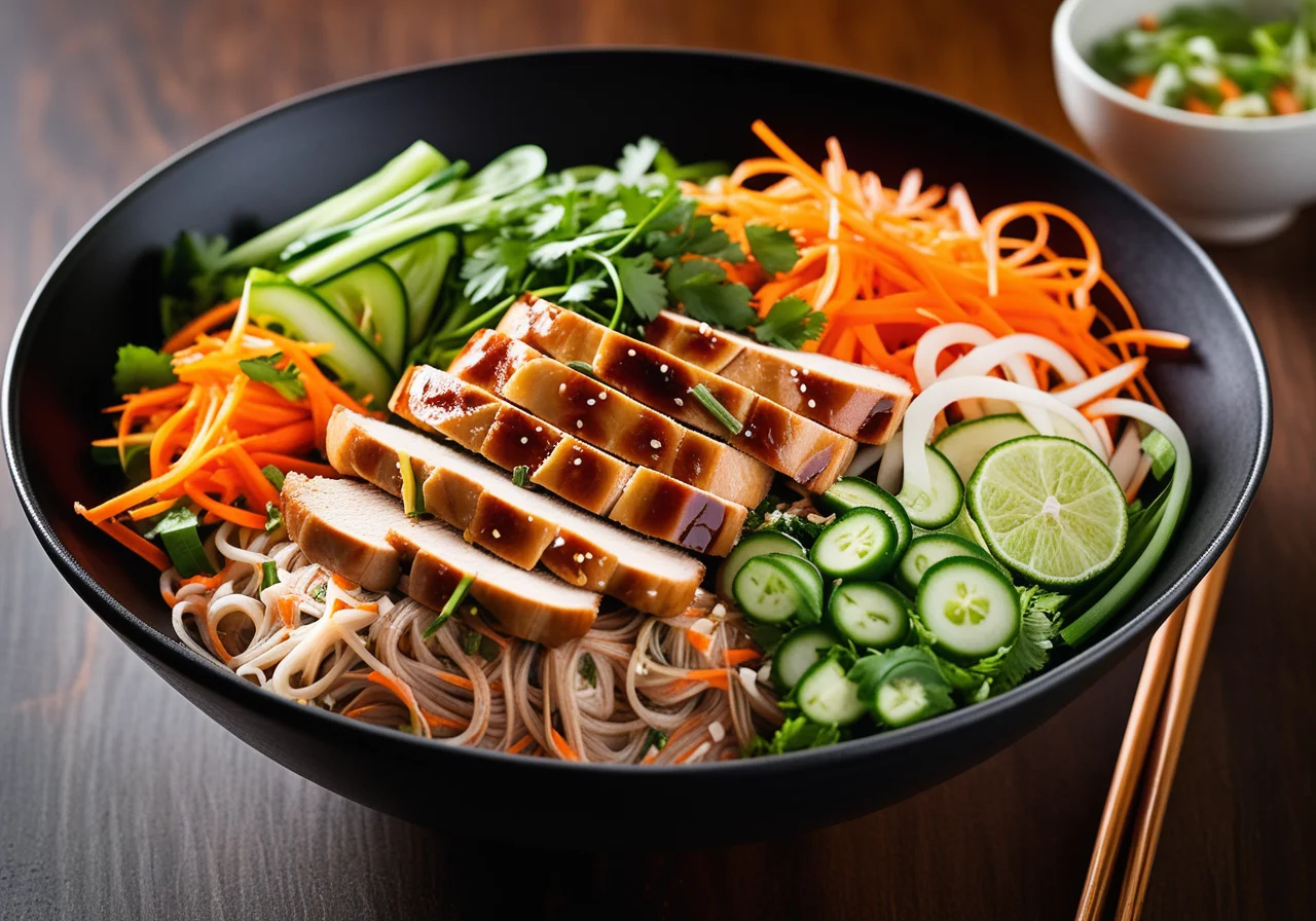 Spicy Glass Noodle Chicken Salad with Coriander