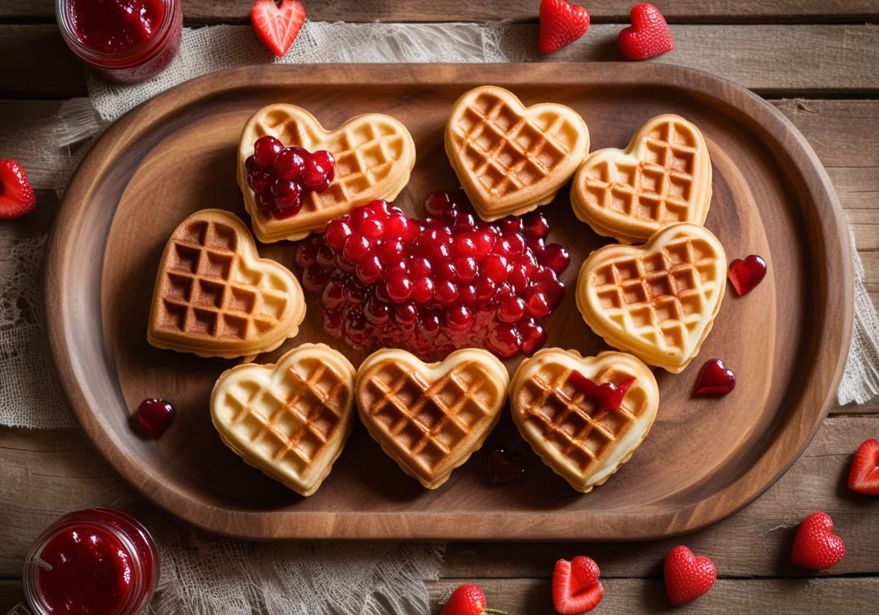 Heart-Shaped Waffles with Quark Filling