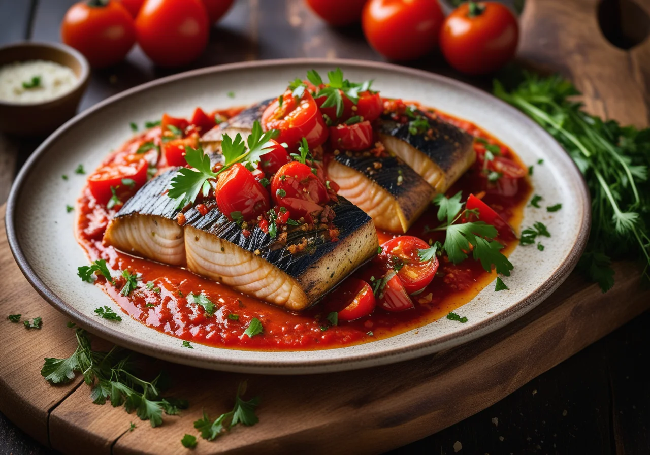 Baked Mackerel in Tomato Sauce