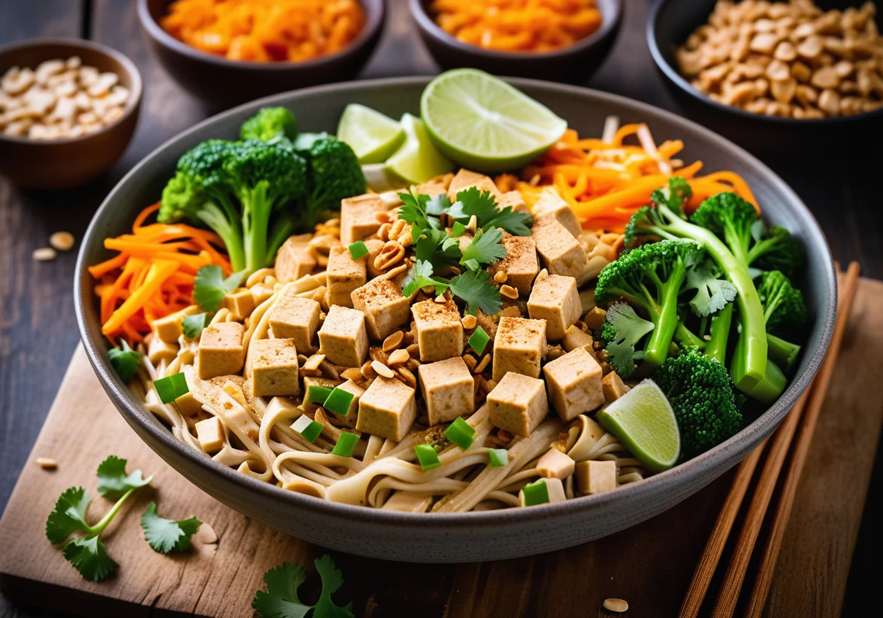 Vegetarian Pad Thai with Tofu