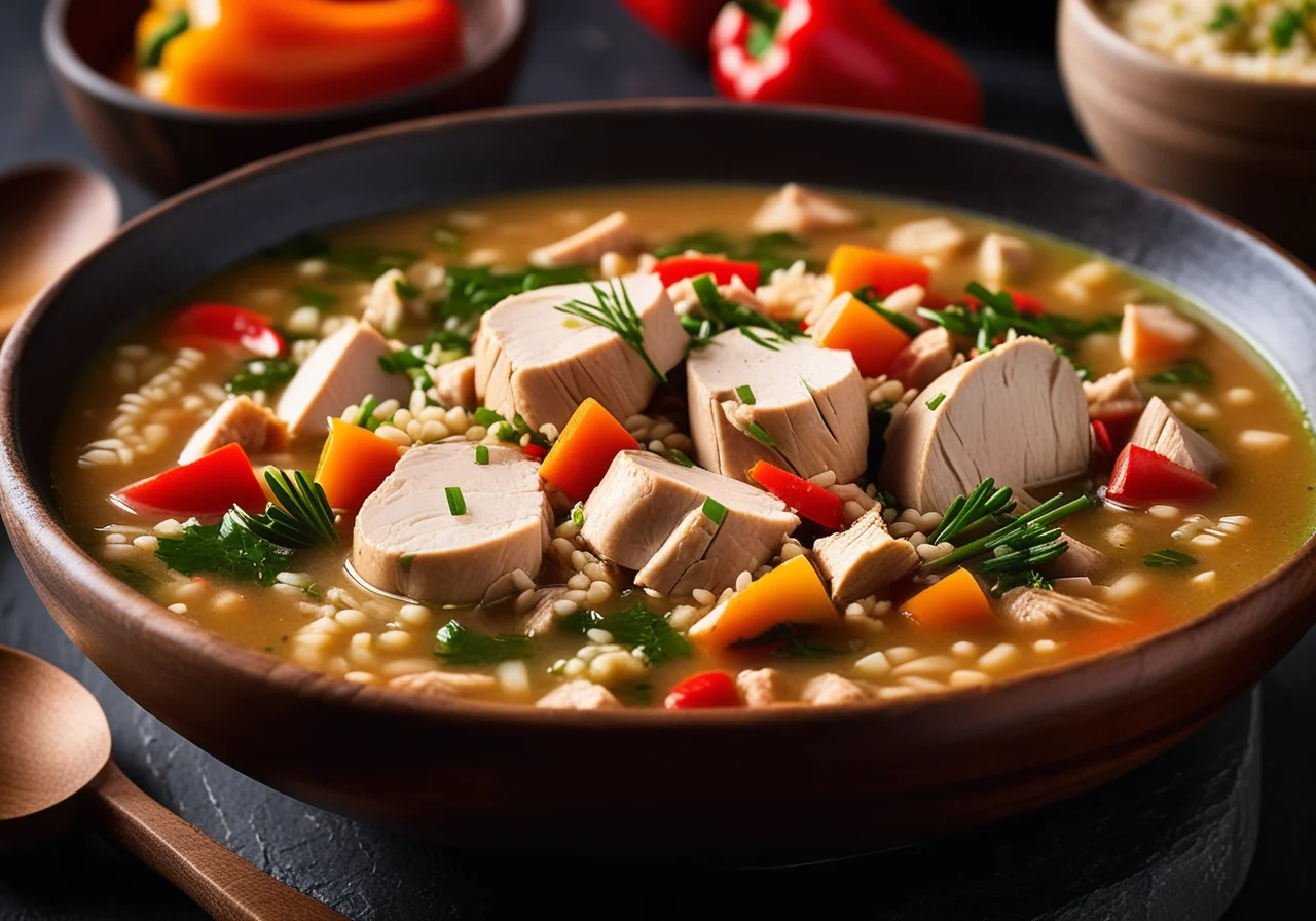Chicken Stew with Pearl Barley and Vegetables