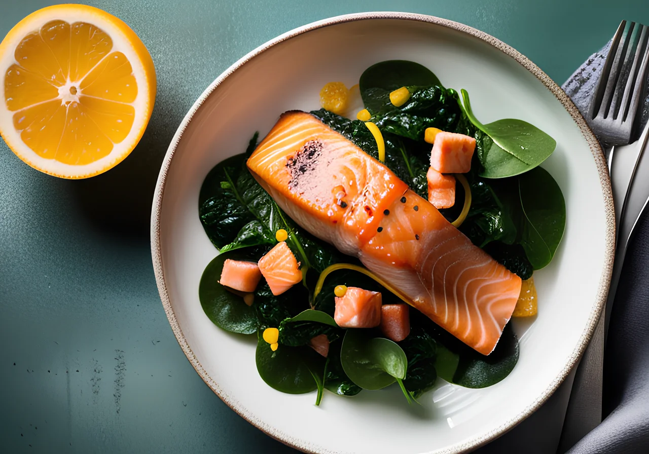 Salmon and Spinach Skillet