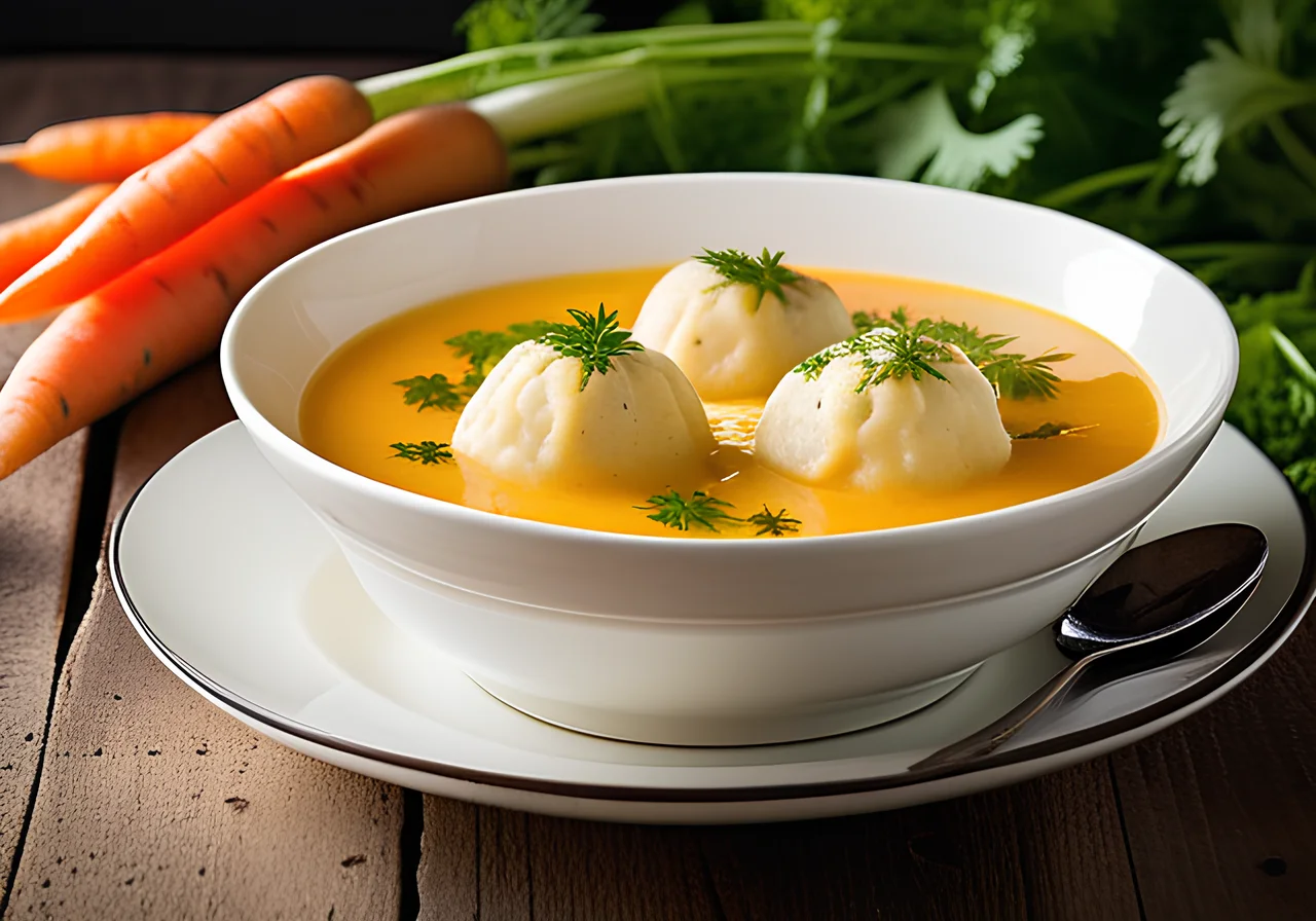 Vegetable Soup with Cheese Dumplings