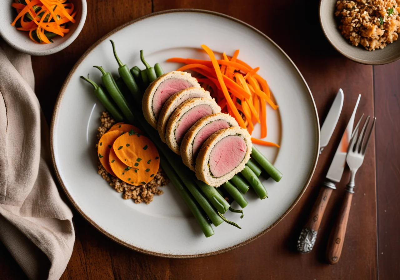 Stuffed Rabbit Roll with Sides