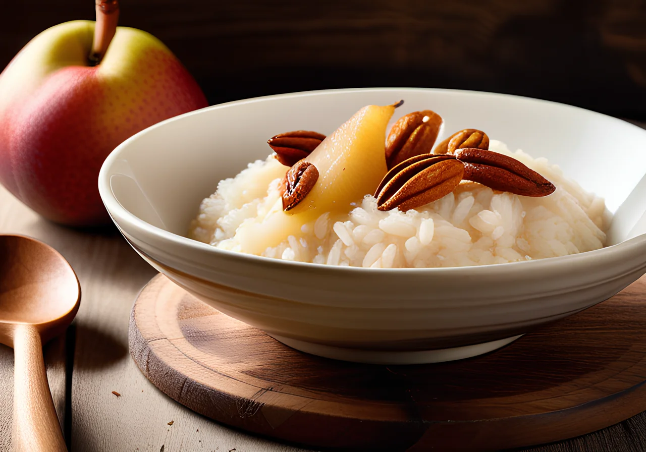 Pear Milk Rice with Almonds