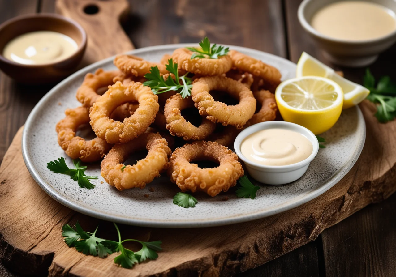 Fried Squid Rings with Aioli