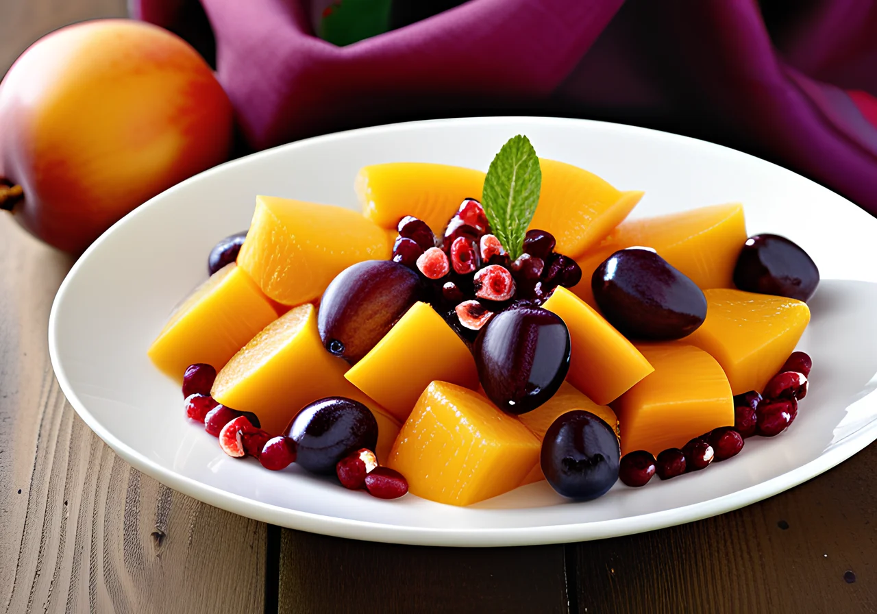 Exotic Fruit Salad with Pomegranate Seeds