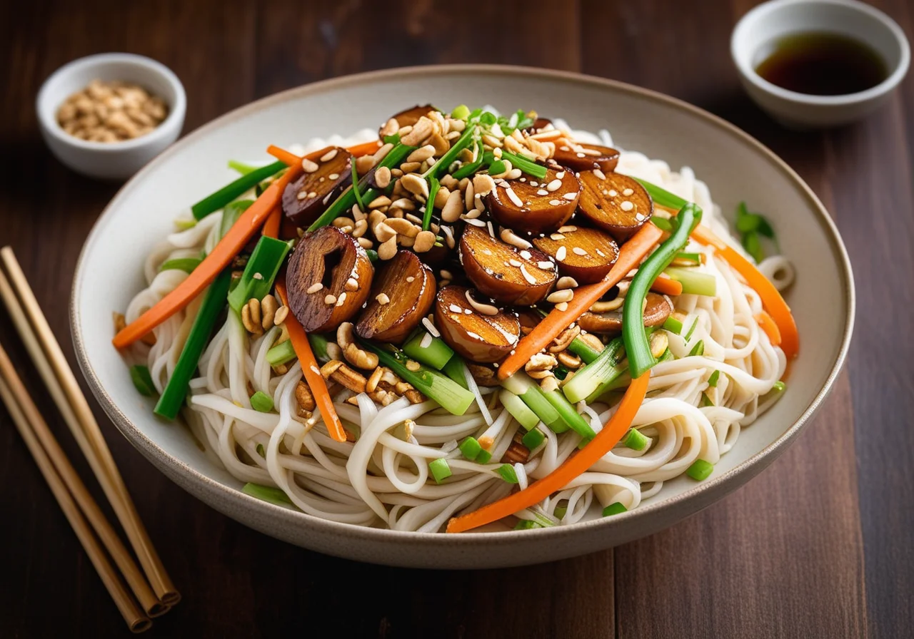Rice noodles with vegetable strips