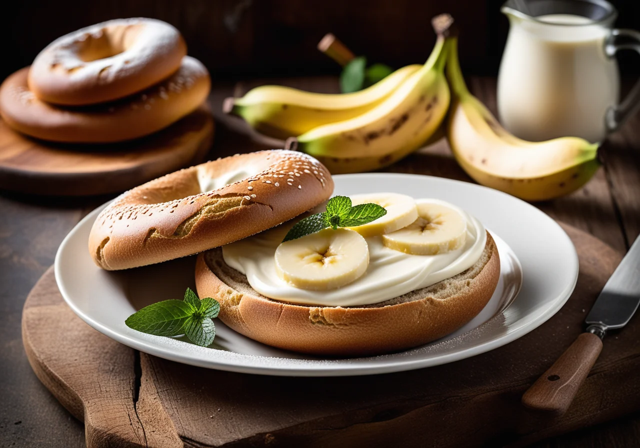 Bagel with Banana and Cinnamon