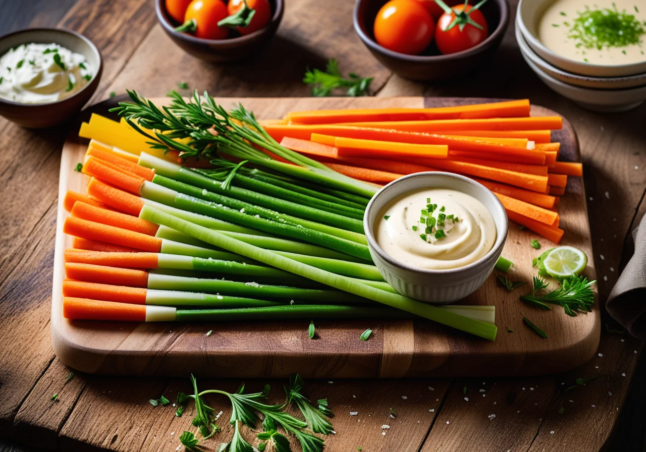 Vegetable Sticks with Olive Lemon Cream